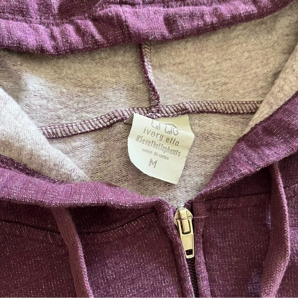 ivory ella purple zip up hoodie sweatshirt - Picture 2 of 3